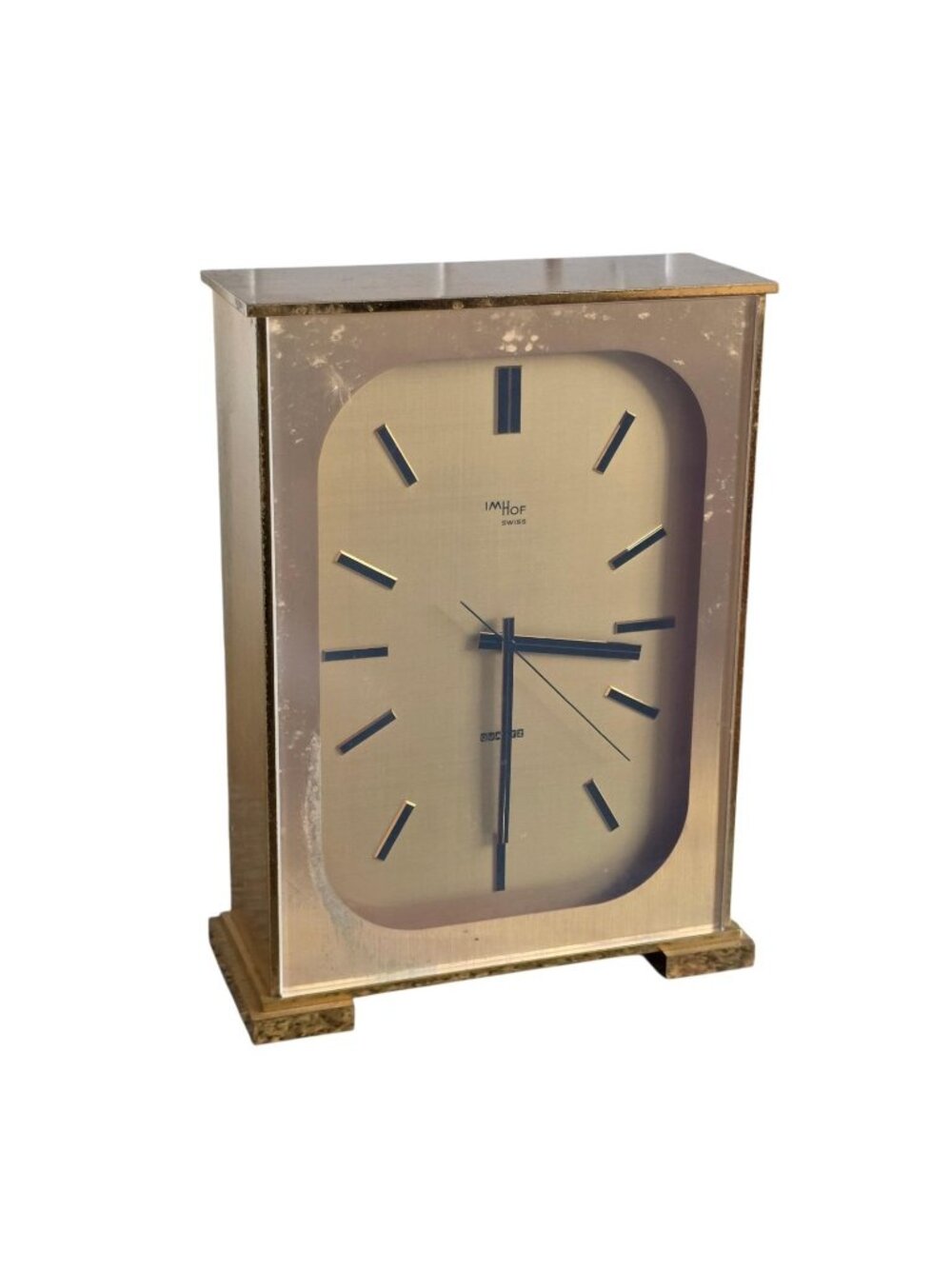 IMHOF Swiss Carriage Mantel Table Clock Not Working Parts Only 7.25" x 9.5" x 3"